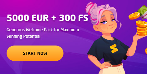 Up To €5000 + 300 Free Spins