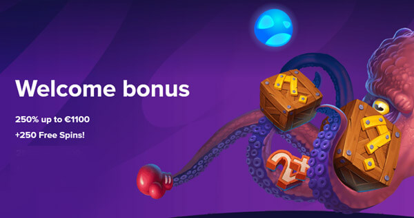 250% up to €1100+250 FS