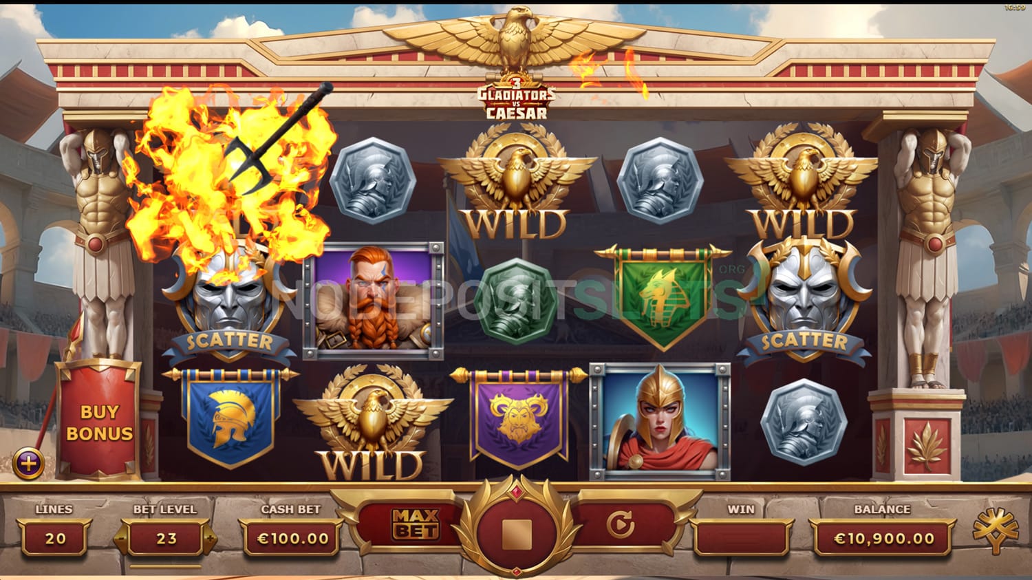 3 Gladiators vs Caesar Slot - Free Spins