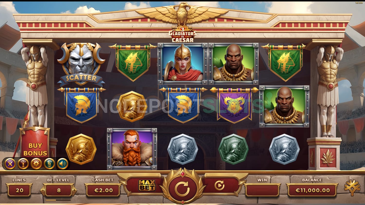 3 Gladiators vs Caesar Slot - Symbols