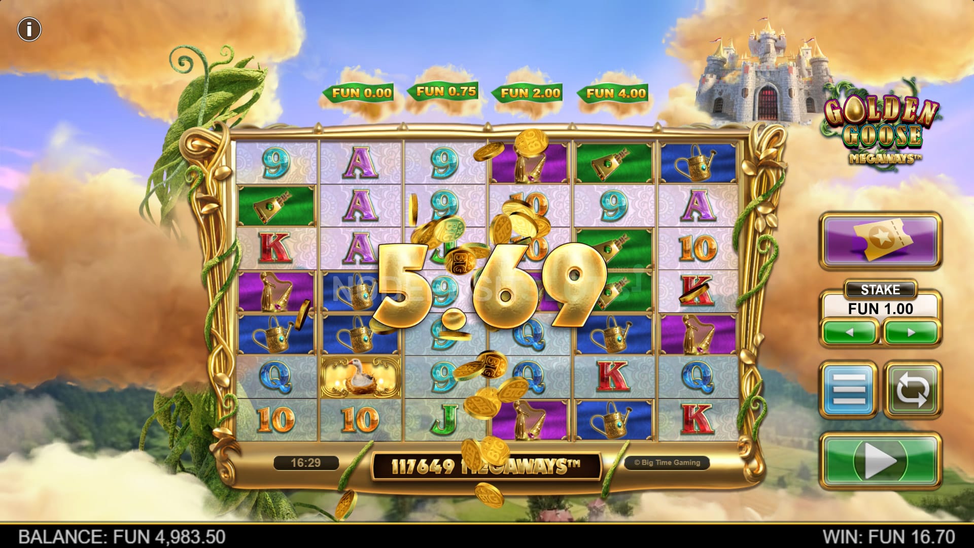 Golden Goose Megaways win