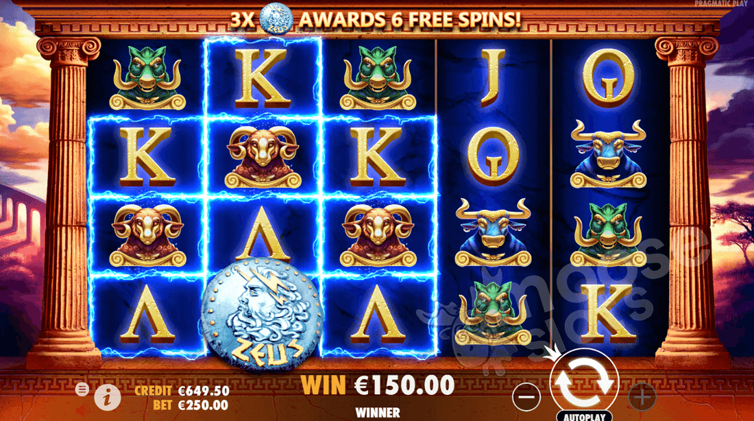 Hercules Son Of Zeus slot game free spins