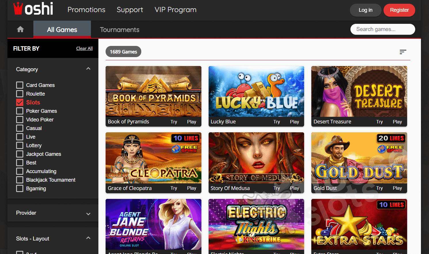Oshi Casino online slots
