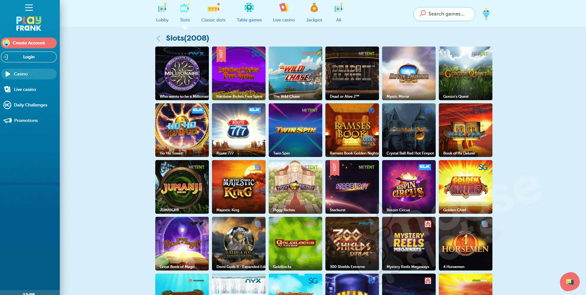 PlayFrank Casino online slots