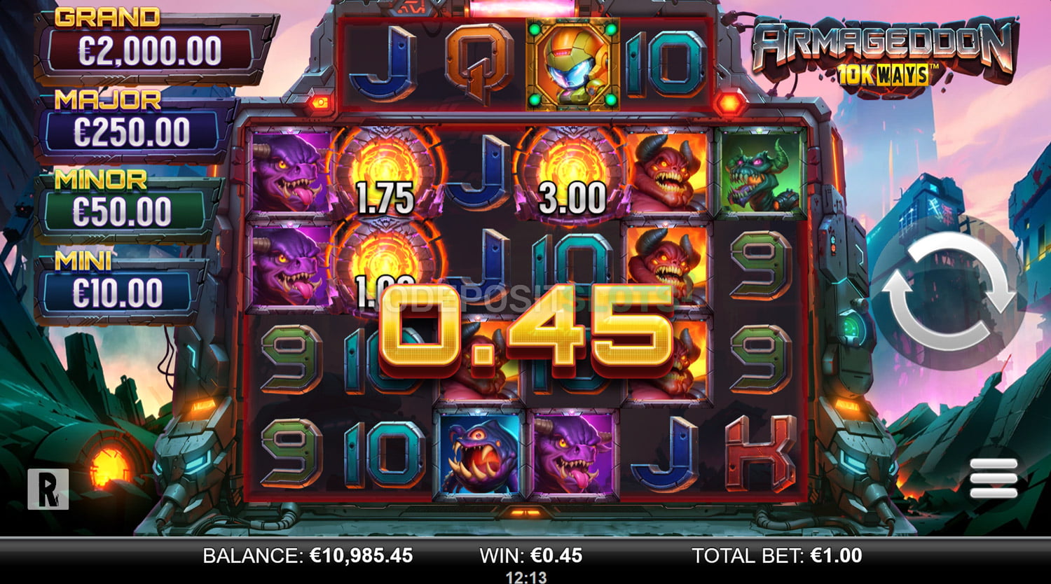 Armageddon 10k ways - Winnings