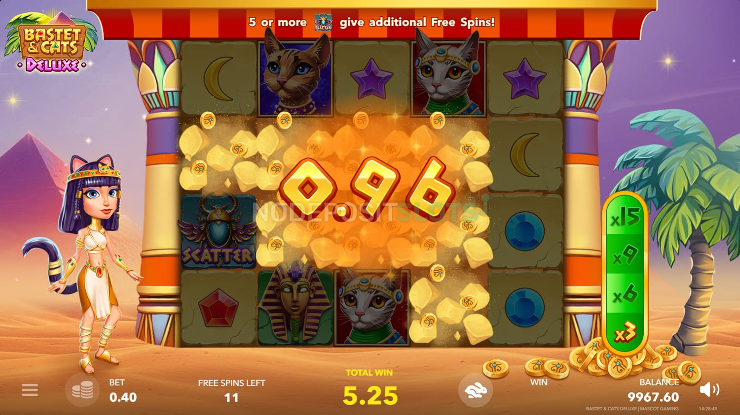 Bastet & Cats Deluxe Slot - Win