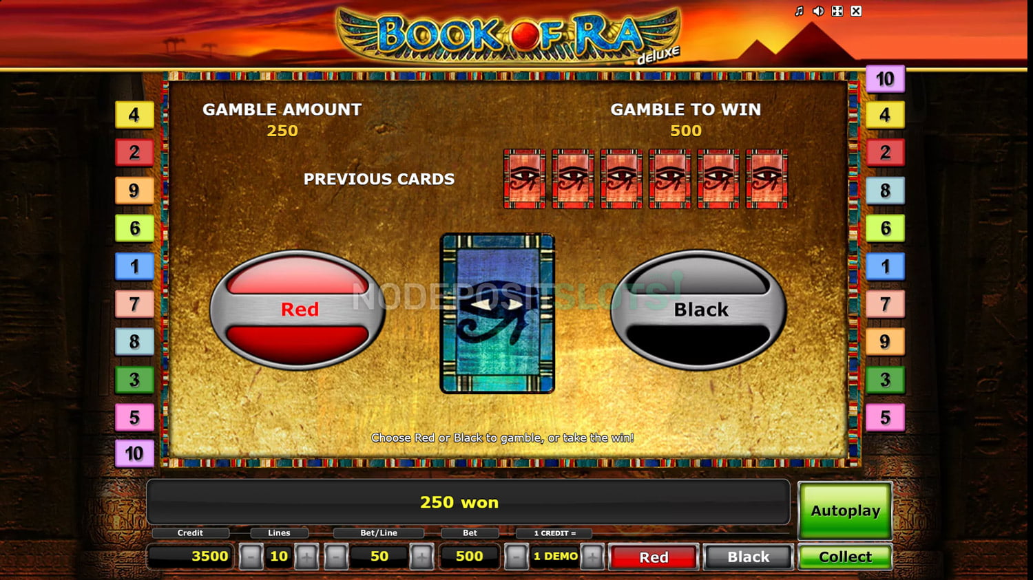 Book of Ra Slot Gamble feature