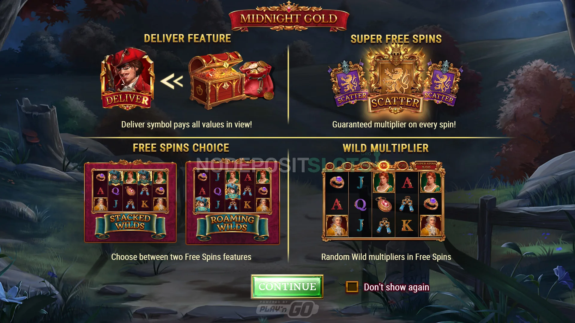 continue midnight gold