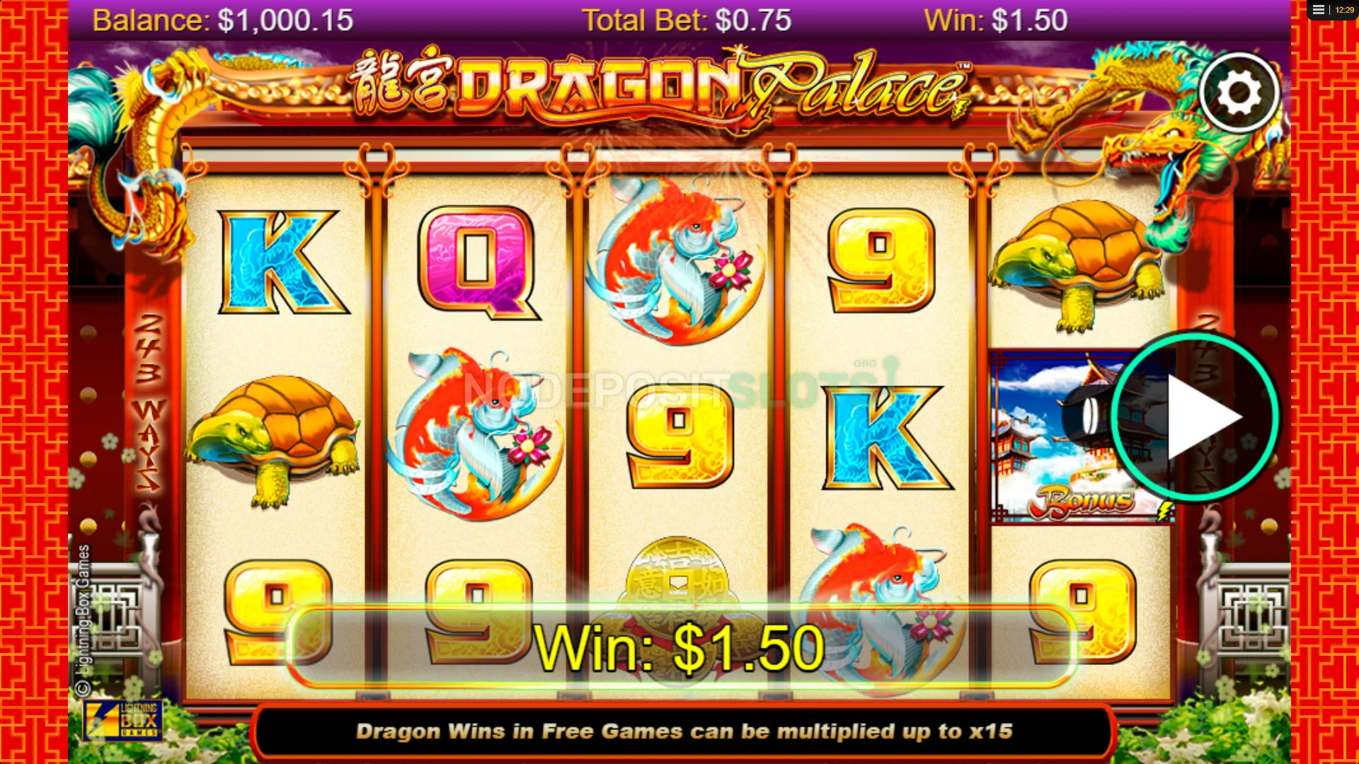 Dragon Palace Slot Win