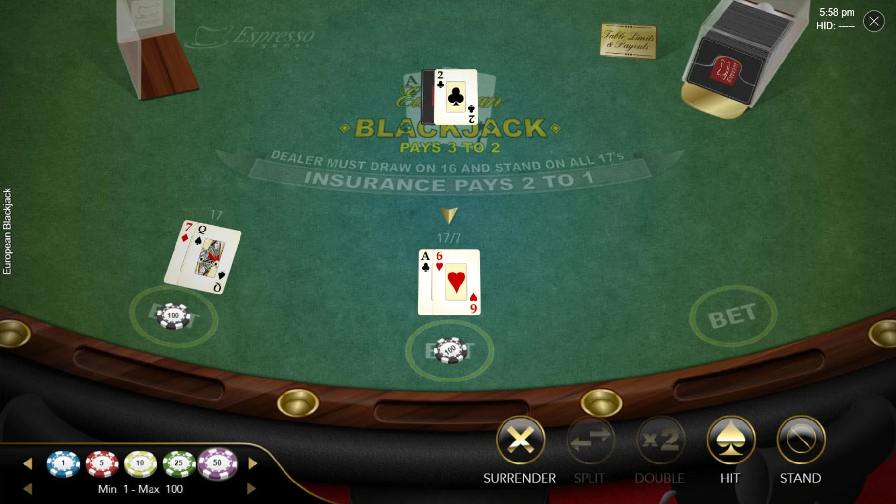 European Blackjack