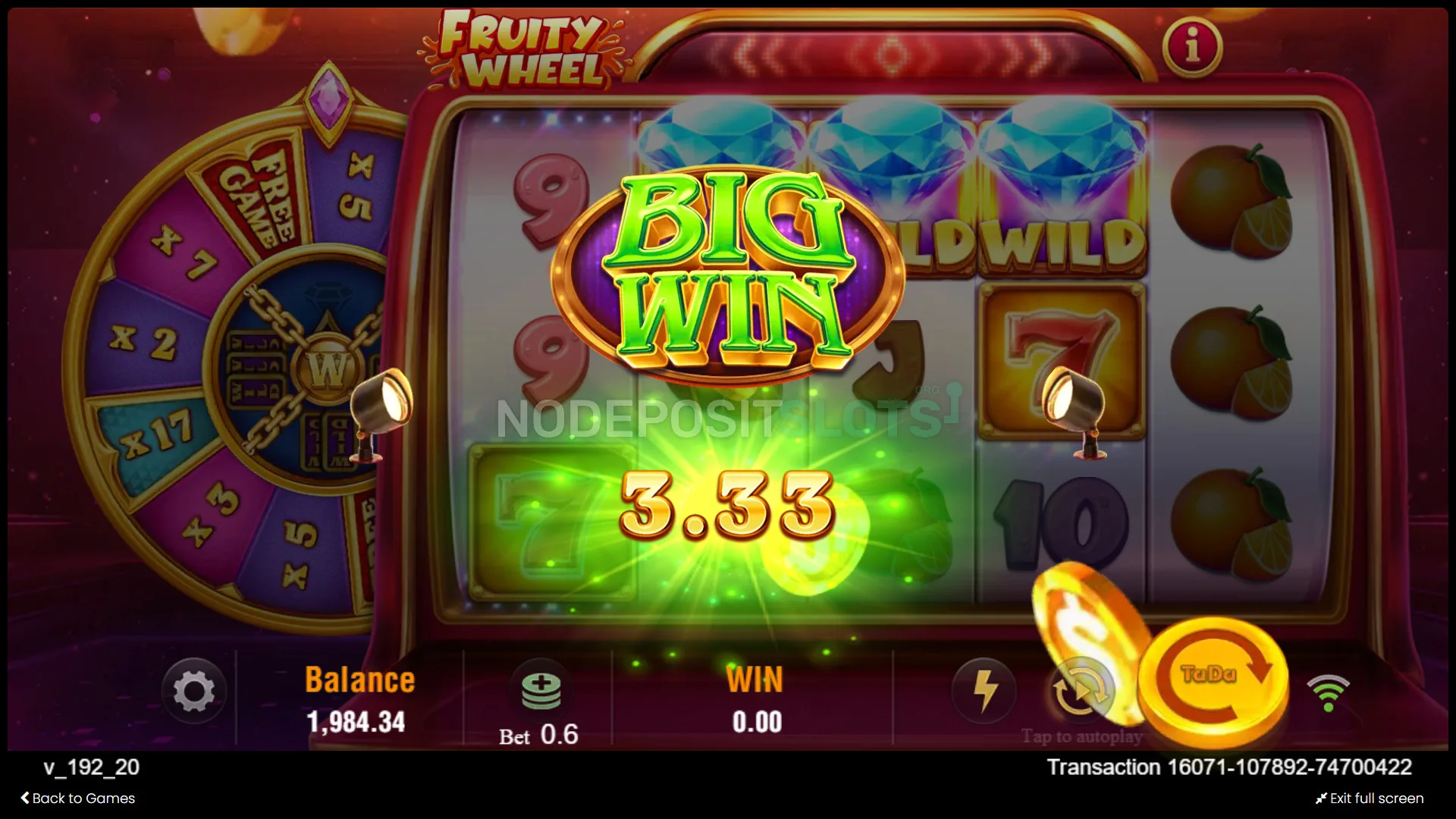 fruity wheel big win