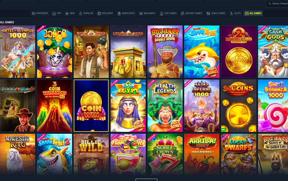 Games section in Rabona games