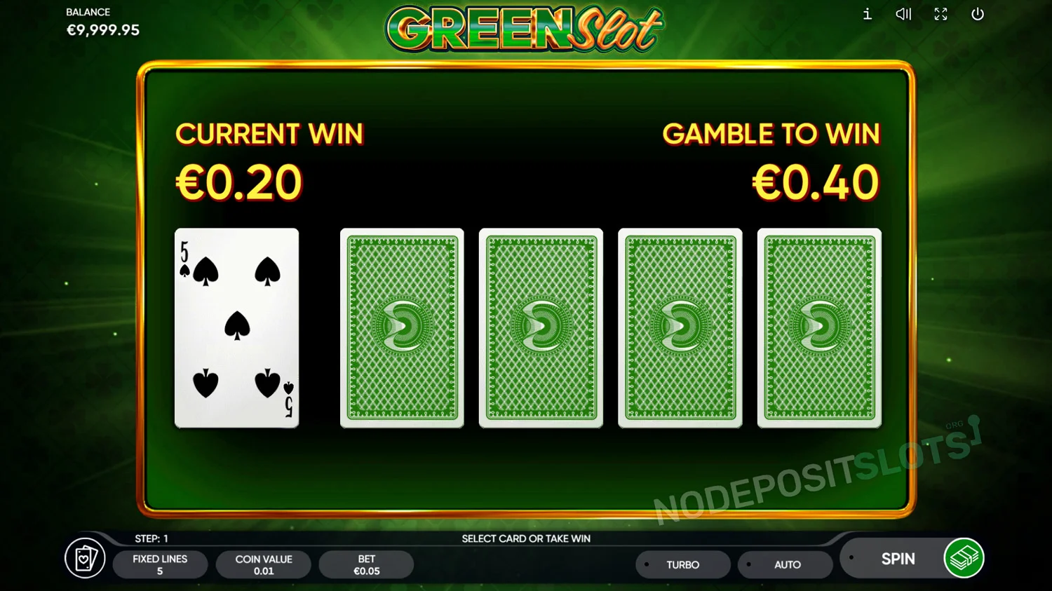 Green Slot Gamble Feature