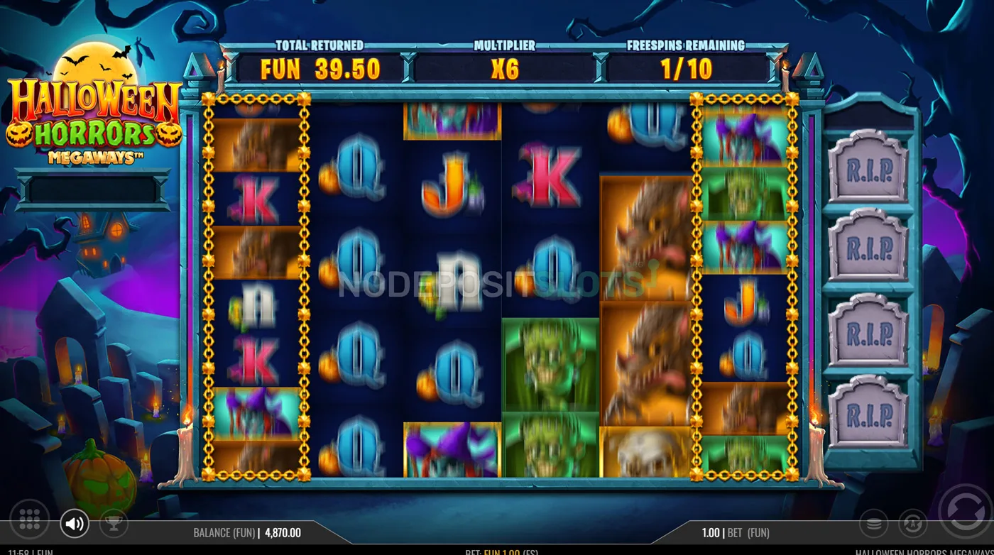 Halloween Horrors Megaways - Spinning