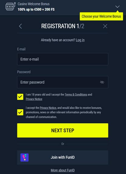 How to register in Rabona Casino