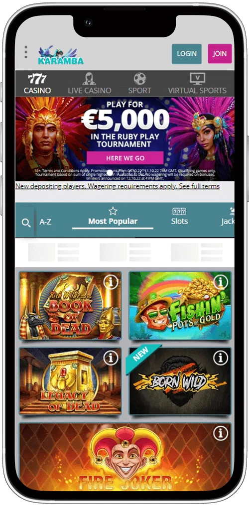 Karamba Casino Mobile