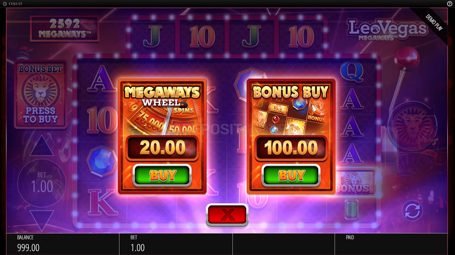 Leovegas Мegaways - Bonus buy