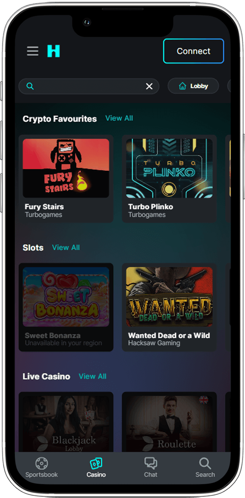 Lunabets.io Casino Mobile App