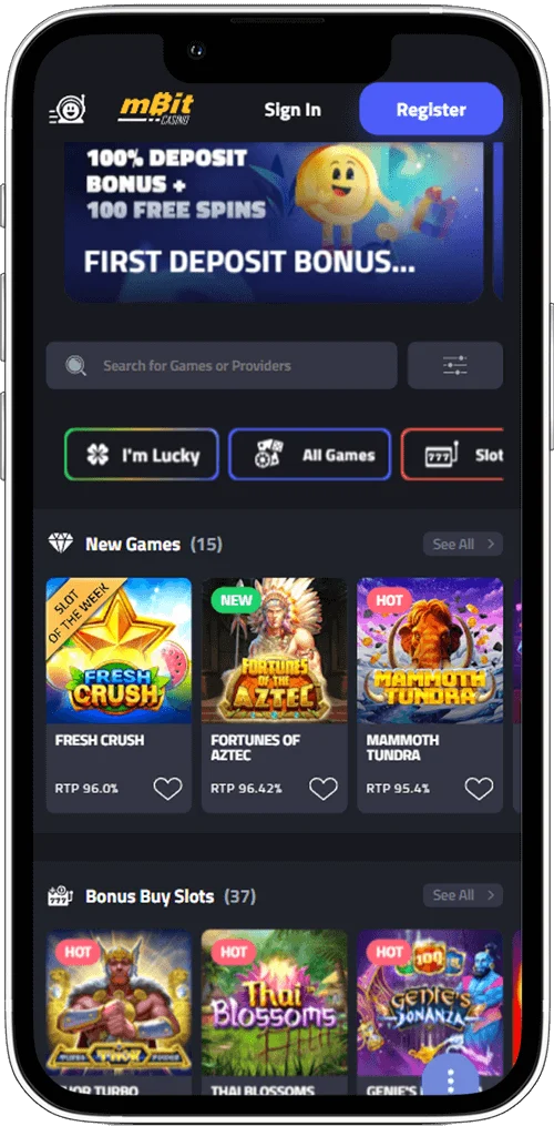 mBit Casino Mobile App