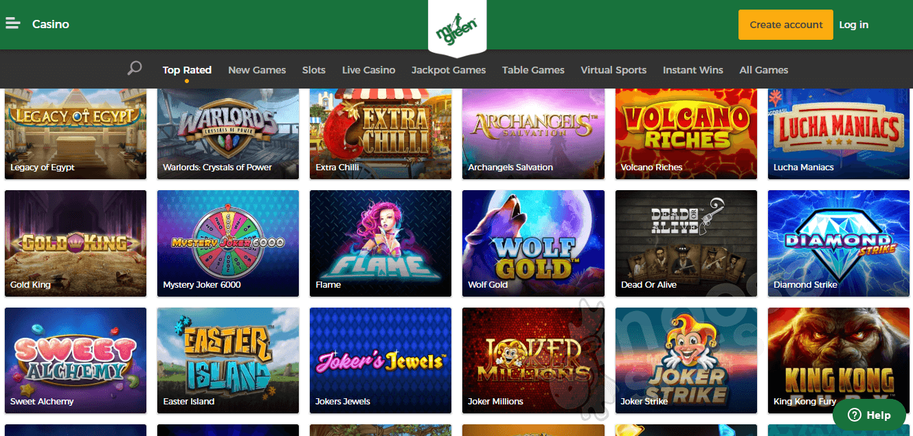 Mr green casino games
