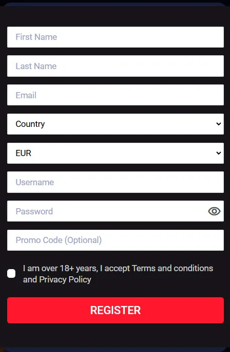 MyStake Casino - How to register?