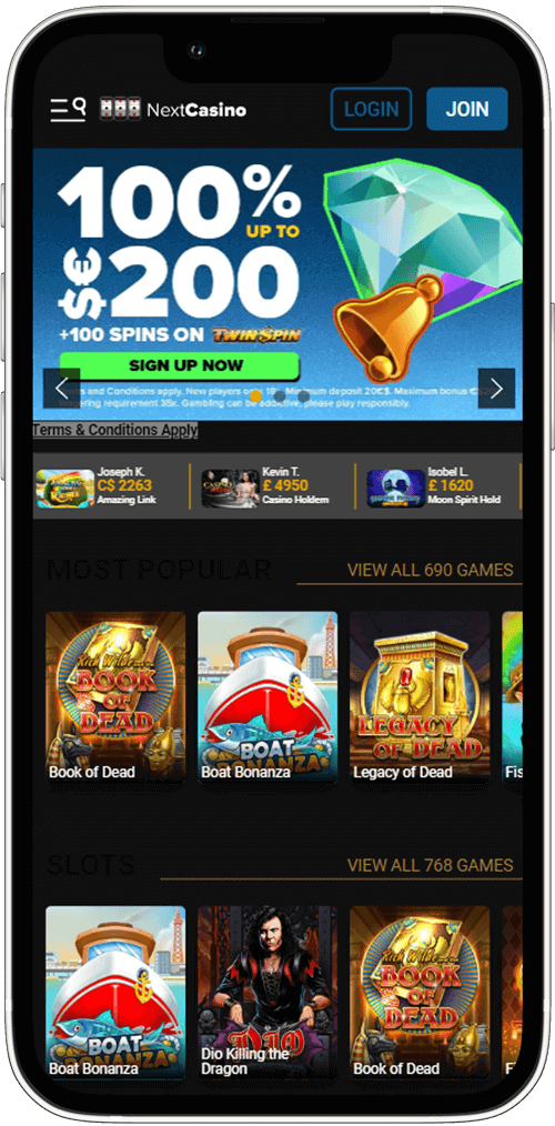 Next Casino Mobile Version