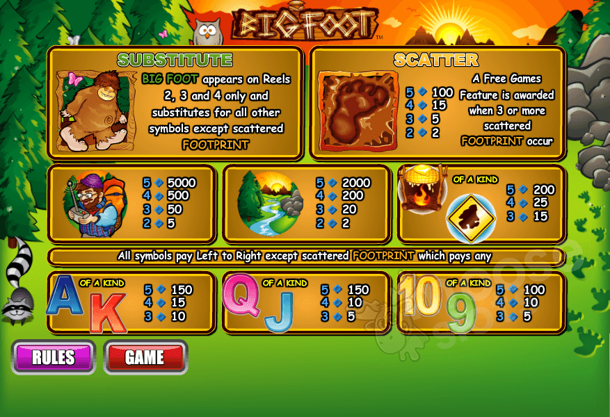 Play Bigfoot slot