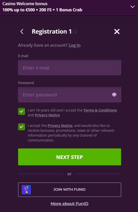 How to register at Malina Casino?