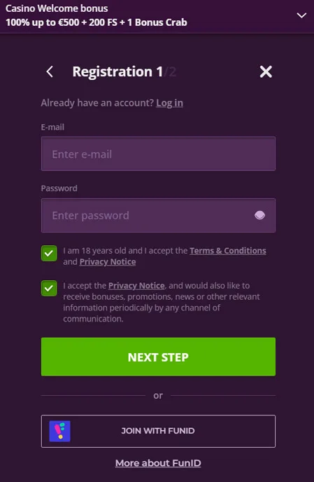 How to register at Malina Casino?