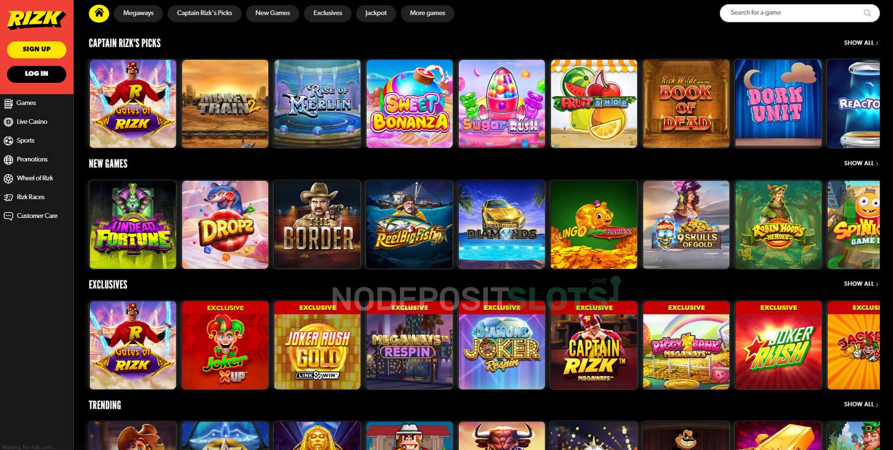 Rizk Casino Slot Games