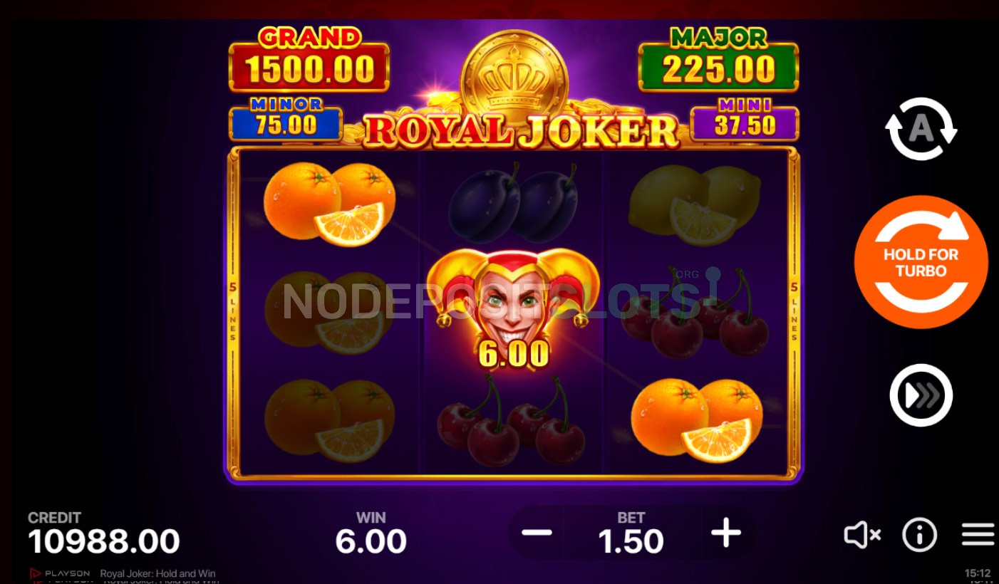 Royal Joker: Hold and win - Win screen