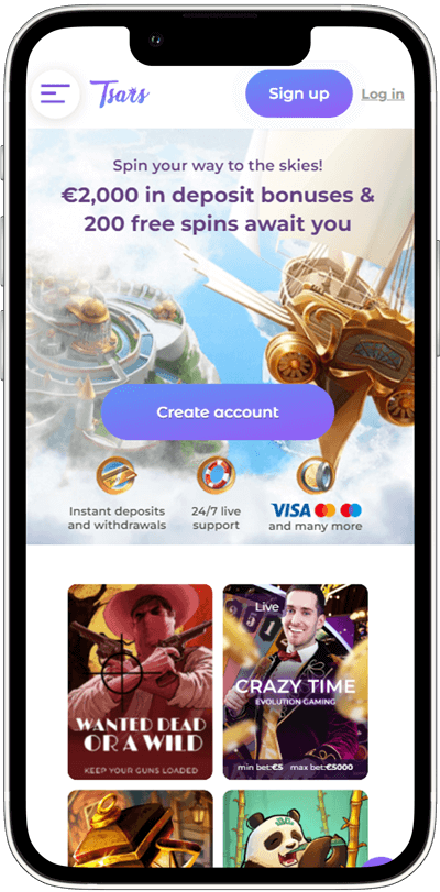 Tsars Casino Mobile App