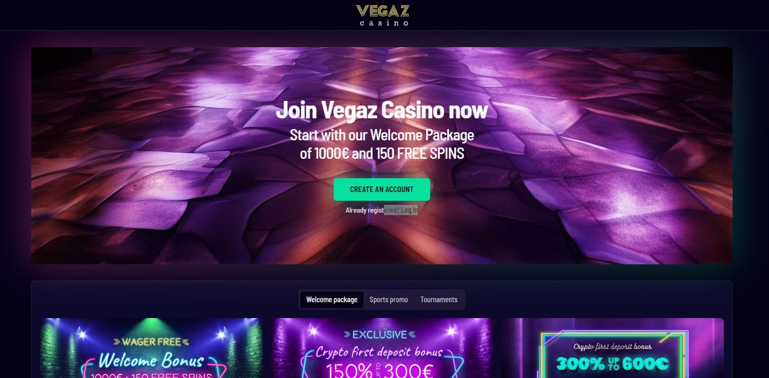 Vegaz Casino Screenshot