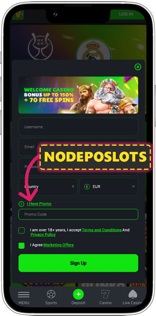 Velobet - How to use bonus code?