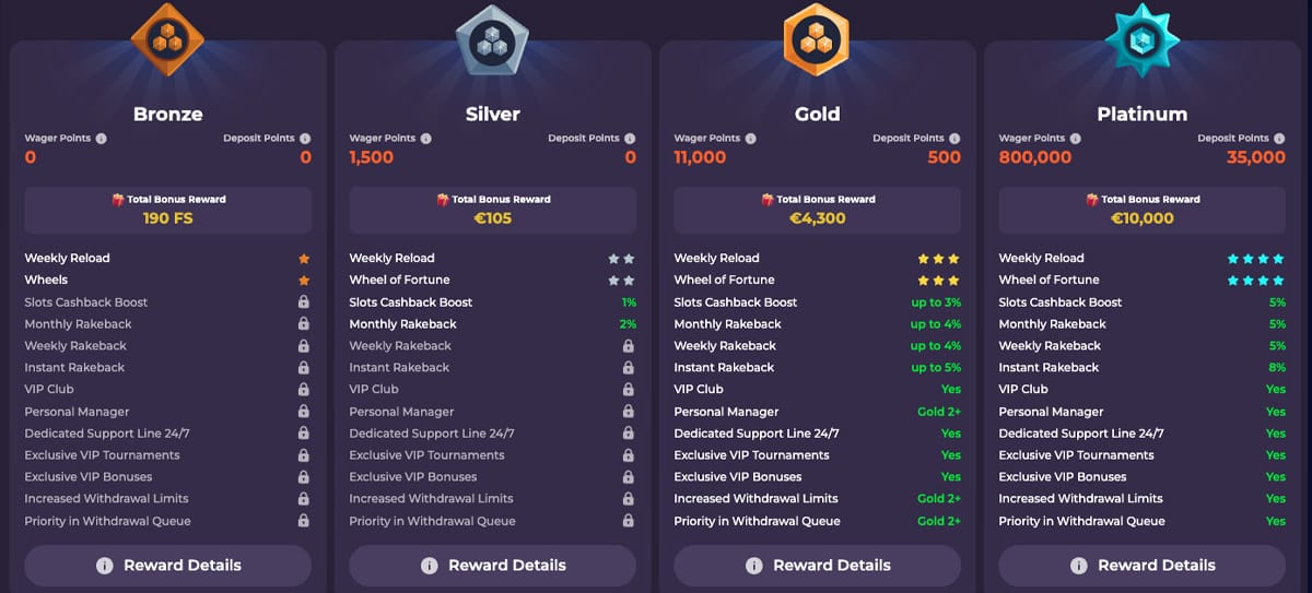 What levels are there in the Coolzino VIP program?