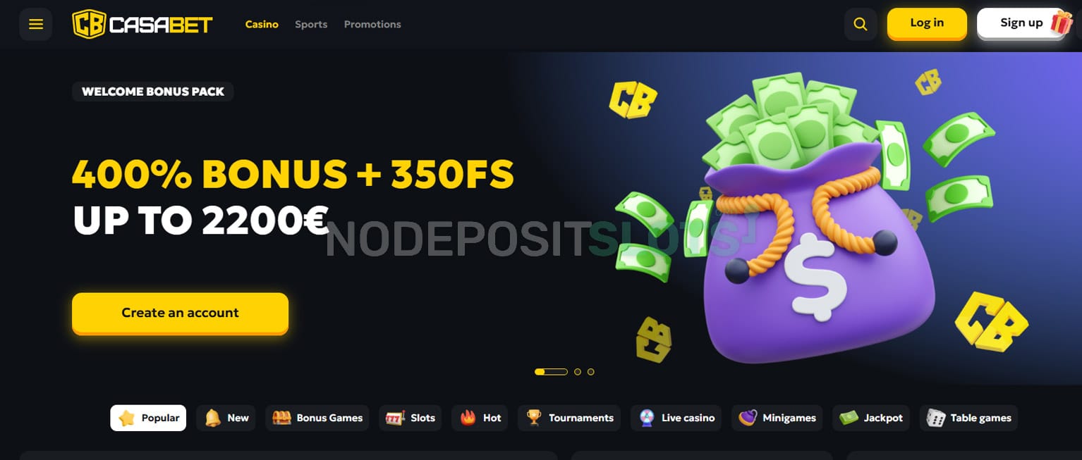 Casabet Welcome bonus pack
