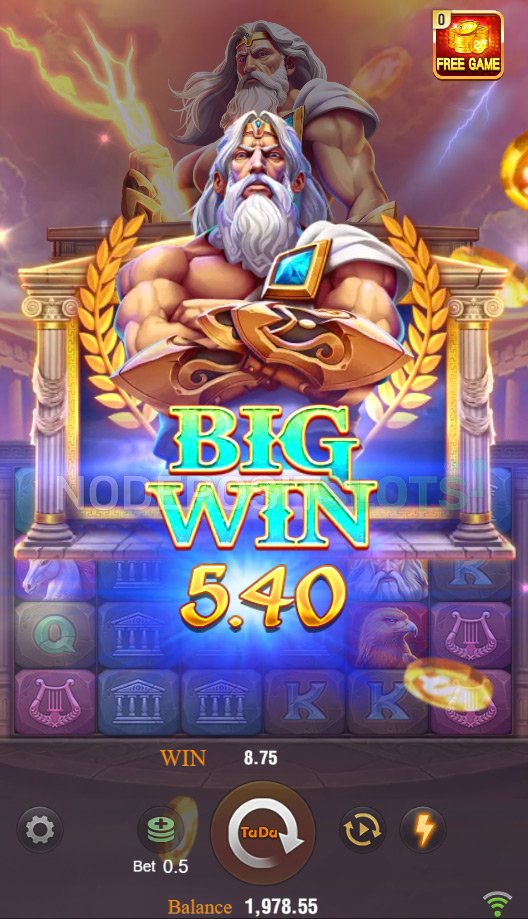 Zeus Slot by Tada Gaming - Big Win